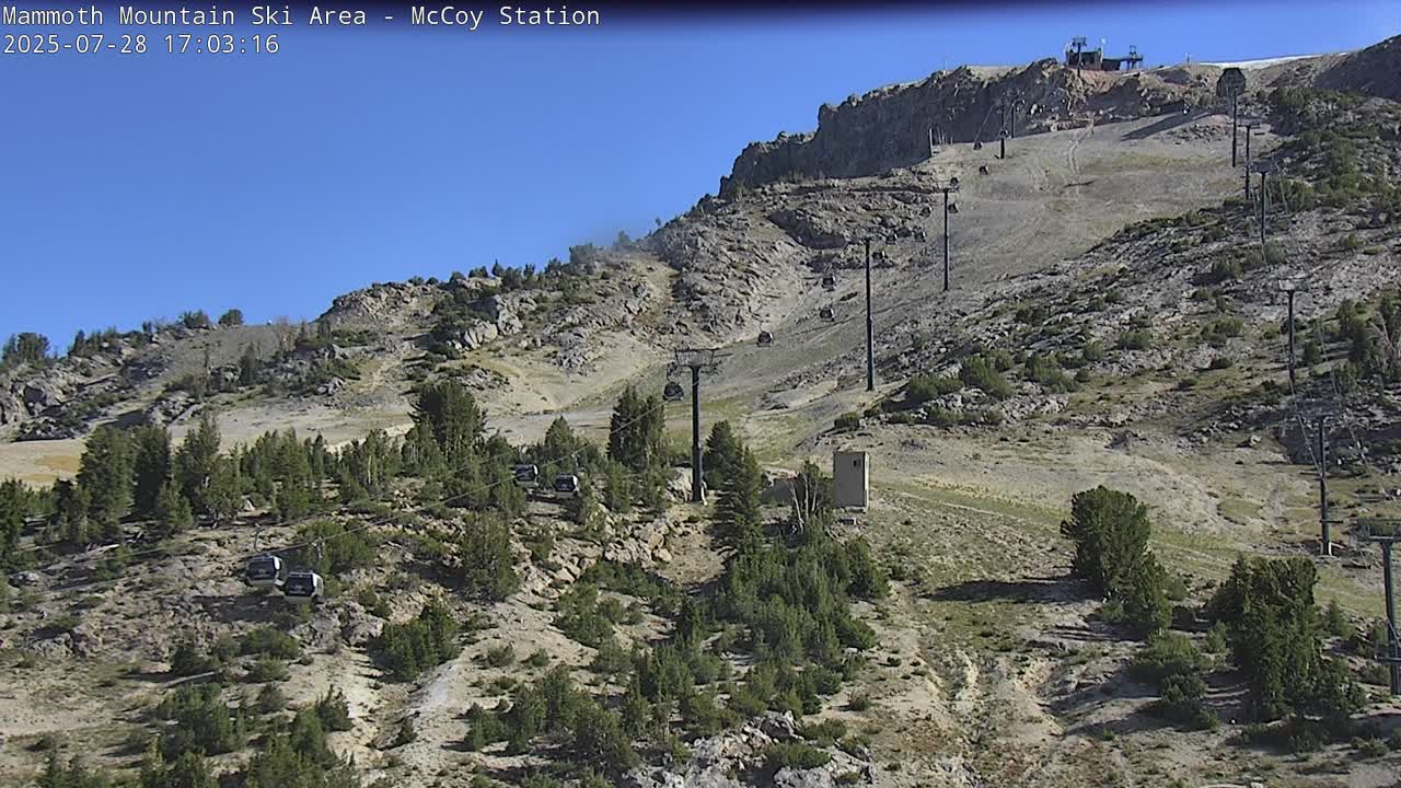 The Top is Open via G2 with a Groomed out Cornice - Mammoth Mountain MC Coy Station Webcam